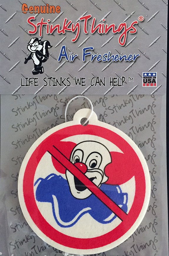 No Clowns Air Freshener - Click Image to Close